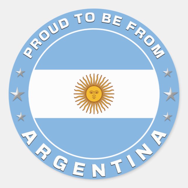 Sticker Rond Fière D'Être De L'Argentine (Devant)