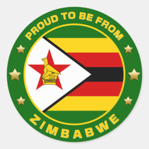 Sticker Rond Fière D'Être Du Zimbabwe