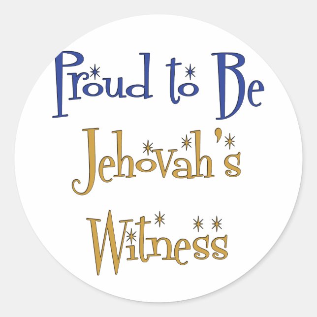 Sticker Rond Fière d'être le témoin de Jéhovah (Devant)