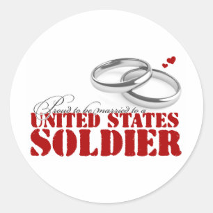 Sticker Rond Fière d'être mariée à un soldat