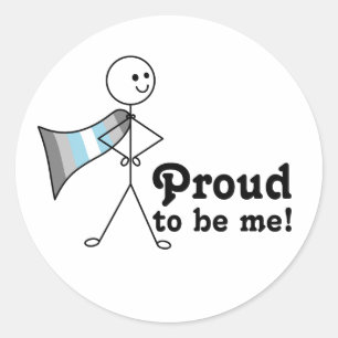 Sticker Rond Fière d'être moi Demiboy Pride super héros