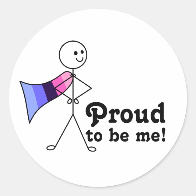 Sticker Rond Fière d'être moi Omnisexual Pride drapeau super hé (Devant)