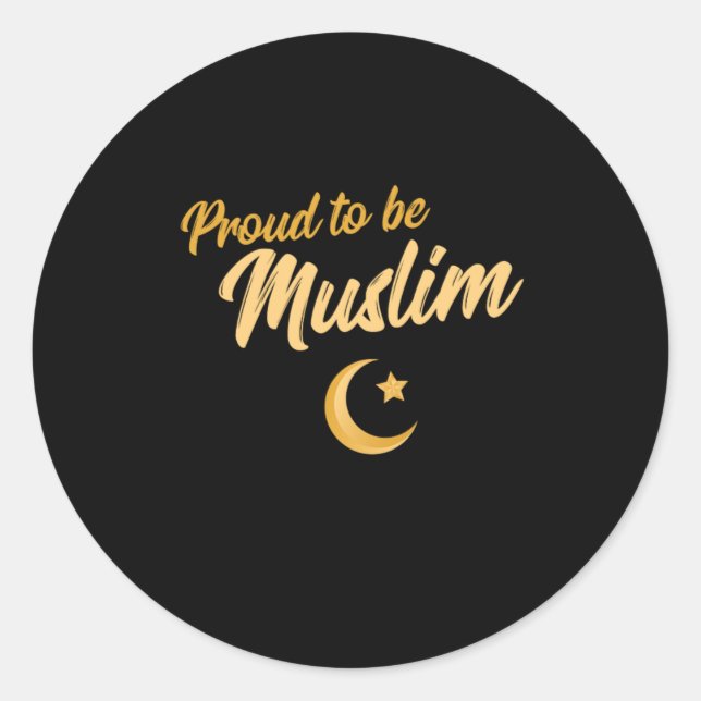 Sticker Rond Fière D'Être Musulman Mosquée Islam Allah Mecque D (Devant)