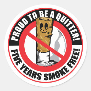 Sticker Rond Fière D'Être Une Quitter 5 Ans