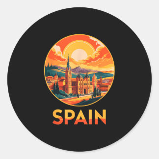 Sticker Rond Fière Espagne vacances pays préféré joie