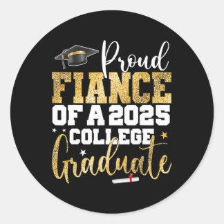 Sticker Rond Fière Fiance De 2025 Graduate College Graduation P