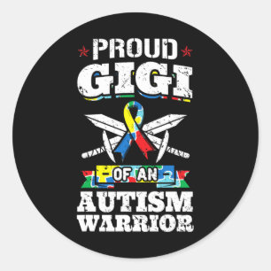 Sticker Rond Fière Gigi D'Un Ribbon De Sensibilisation Des Guer