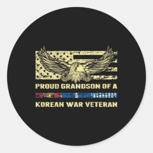 Sticker Rond Fière Grand-Fils D'Un Ve Militaire De Guerre Corée
