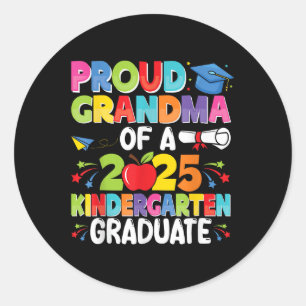 Sticker Rond Fière grand-mère Cl de 2025 Diplômée de maternelle