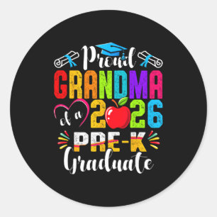 Sticker Rond Fière grand-mère de la promotion 2026 de pré-mater