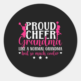 Sticker Rond Fière grand-mère de pom-pom girl