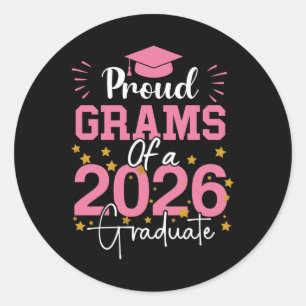 Sticker Rond Fière Grand-Mère D'Un Colleg De Diplômé De 2026