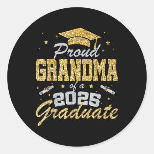 Sticker Rond Fière grand-mère d'un diplômé de 2025 Senior Cl de