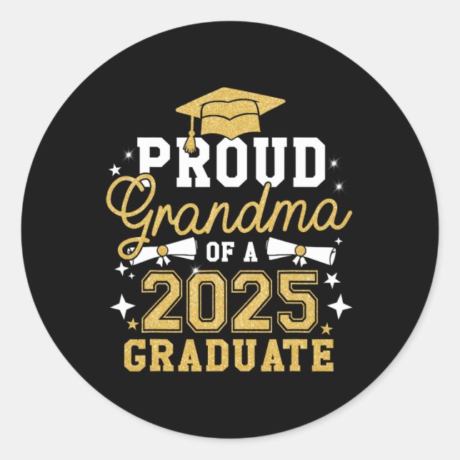 Sticker Rond Fière Grand-Mère D'Un Diplôme De Grand-Mère De 202 (Devant)