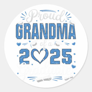 Sticker Rond Fière grand-mère d'un diplômé de la promotion 2025