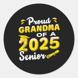 Sticker Rond Fière Grand-Mère D'Un Diplômé Supérieur De 2025