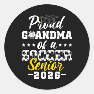 Sticker Rond Fière grand-mère d'un senior de football 2026 Dipl