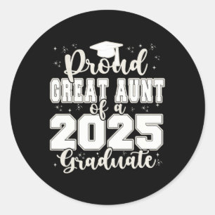 Sticker Rond Fière Grande Tante D'Un Prom Diplômé De 2025 Senio