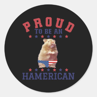 Sticker Rond Fière Hamericaine 4 Juillet Patriotique American H