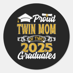 Sticker Rond Fière maman de jumeaux de deux diplômés de 2025 Di