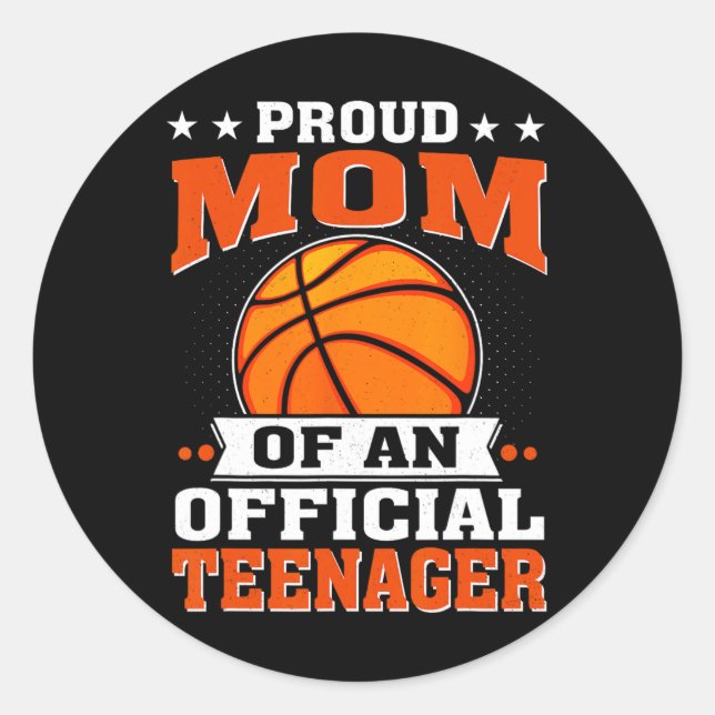 Sticker Rond Fière Maman D'Un Adolescent Officiel 13e Anniversa (Devant)
