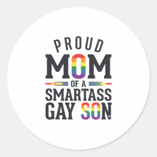 Sticker Rond Fière maman d'un fils gay insolent Vintage T-shirt