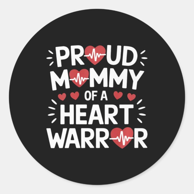 Sticker Rond Fière Maman D'Un Guerrier Du Coeur Conscience De L (Devant)