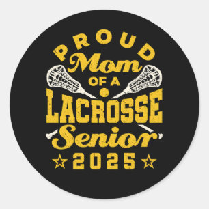 Sticker Rond Fière maman d'une Lacrosse Senior 2025 Gold