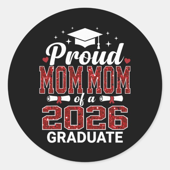 Sticker Rond Fière Mémé D'un Diplômé De Terminale 2026 (Devant)