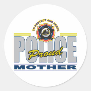 Sticker Rond Fière mère de la police