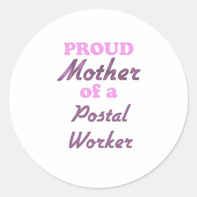 Sticker Rond Fière mère d'un travailleur postal (Devant)