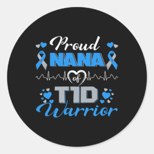 Sticker Rond Fière Nana De T1D Guerrier Type 1 Décernants Du Di