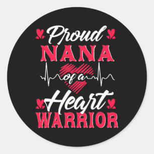Sticker Rond Fière Nana D'Un Guerrier Du Coeur Sensibilisation