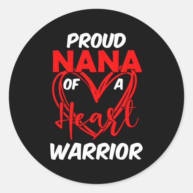 Sticker Rond Fière Nana D'Une Lui Guerrier Sensibilisation À L' (Devant)