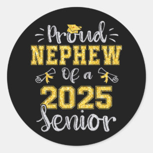 Sticker Rond Fière Nephew D'Un Cl De 2025 Diplômé Supérieur 202