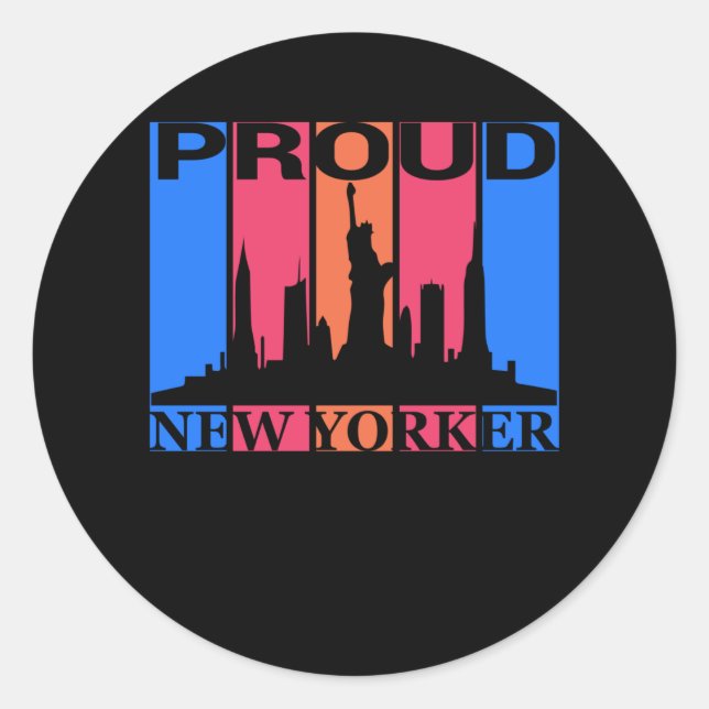 Sticker Rond Fière New Yorker - New York Lover (Devant)