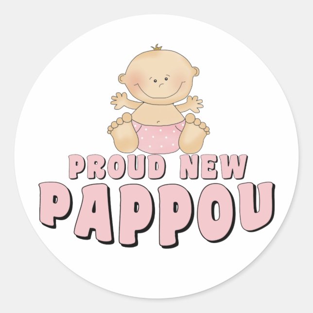 Sticker Rond Fière nouvelle fille de Pappou (Devant)