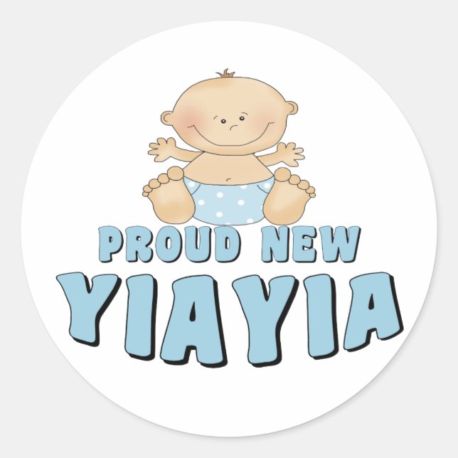 Sticker Rond Fière nouvelle YiaYia T-Shirt (Devant)