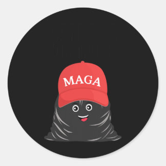 Sticker Rond Fière Ordures ordures pour Trump Supporter Sac à o