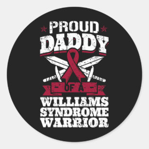 Sticker Rond Fière Papa D'Un Guerrier Du Syndrome Williams