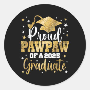 Sticker Rond Fière Pawpaw D'Un Cl De 2025 Gradué Gradué Senior