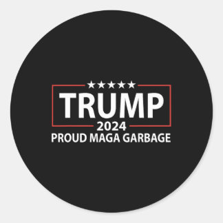 Sticker Rond Fière poubelle Trump Supporter 6
