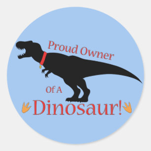 Sticker Rond Fière propriétaire d'un dinosaure