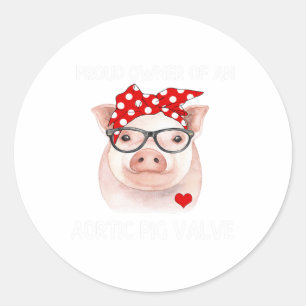 Sticker Rond Fière Propriétaire D'Une Vanne De Cochon Aortique