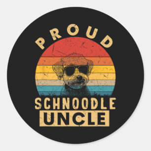 Sticker Rond Fière Schnoodle Oncle Cadeaux Amoureux de les chie