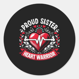 Sticker Rond Fière Soeur Coeur Guerrier Congénita