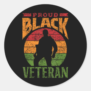 Sticker Rond Fière Soldat Noir Vétérinaire Milice Africaine Amé