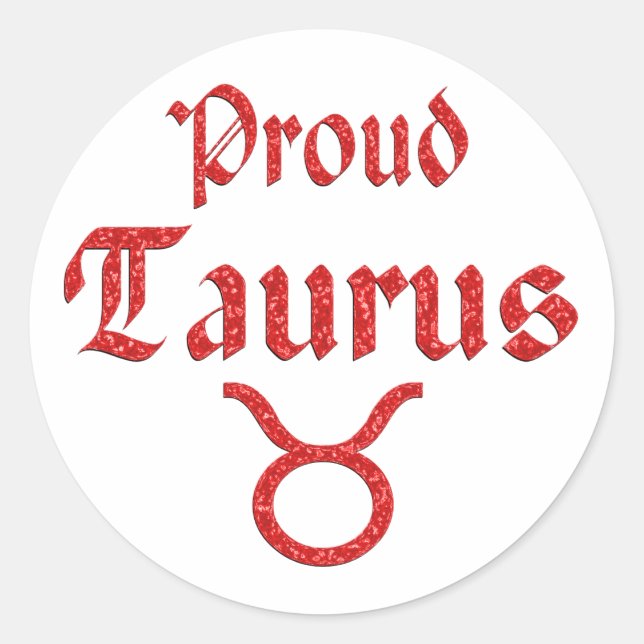Sticker Rond Fière Taurus (Devant)
