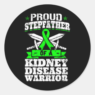Sticker Rond Fière Tête-Père D'Un Guerrier De Maladie Du Rein C
