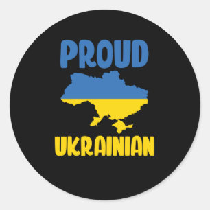 Sticker Rond Fière Ukraine drapeau ukrainien Ukraine forte